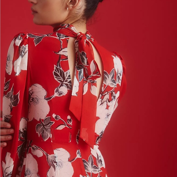 Anthropologie Exquise Floral Tiered Mock-Neck Maxi Dress - Picture 13 of 16